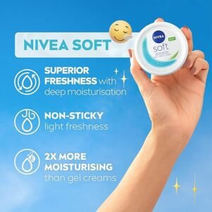 NIVEA Soft Moisturising Cream (500ml), 48H Moisturising Cream for Face