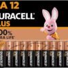 Duracell Plus AA Batteries (12 Pack) - Alkaline 1.5V - Up To 100% Extra Life - Reliability For Everyday Devices - 0% Plastic Packaging - 10 Year Storage - LR6 MN1500