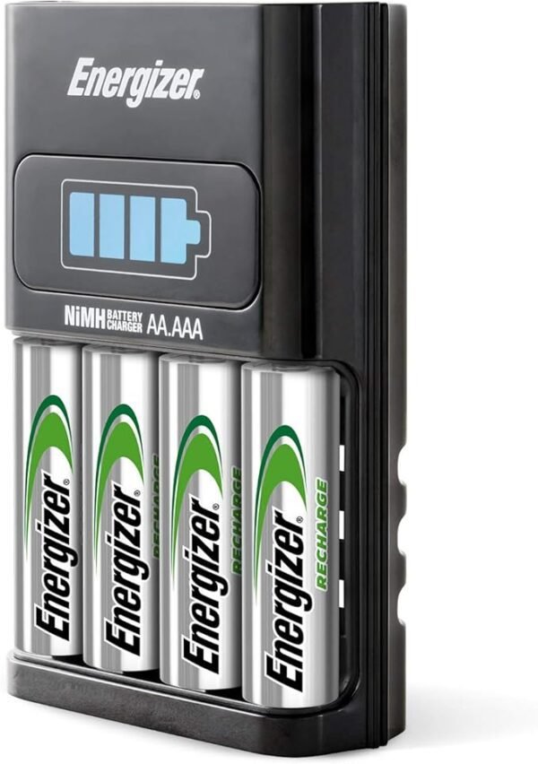 Energizer Battery Charger for AA and AAA Batteries, Recharge Pro Included 4x AA Rechargeable Batteries