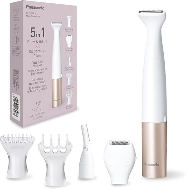 Panasonic ES-WM31 in 1 Body & Bikini Kit, Women's Hair Remover, Ladies Shavers, Bikini Trimmer, 5 Attachments