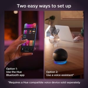 Philips Hue White and Colour Ambiance Smart Bulb Twin Pack LED [B22 Bayonet Cap] - 800 Lumens 60W Equivalent