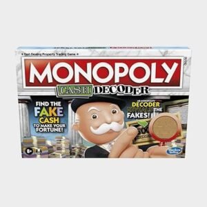 Monopoly Cash Decoder Board Game For Families and Kids Ages 8 and Up, Includes Mr. Monopoly's Decoder to Find Fakes, for 2-6 Players