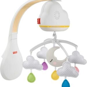 Fisher-Price Sound Machine Calming Clouds Mobile & Soother Convertible Crib to Tabletop with Music & Lights for Newborn to Toddler, GRP99