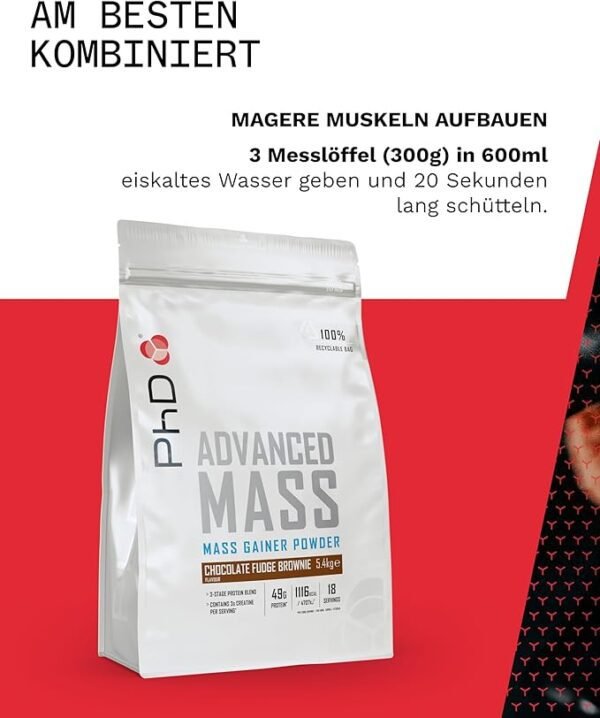 PhD Nutrition| Advanced Mass| Powder| Mass Gainer| High Calorie| High in Protein|