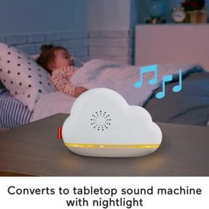 Fisher-Price Sound Machine Calming Clouds Mobile & Soother Convertible Crib to Tabletop with Music & Lights for Newborn to Toddler, GRP99