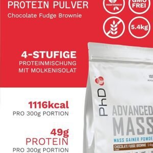 PhD Nutrition| Advanced Mass| Powder| Mass Gainer| High Calorie| High in Protein|
