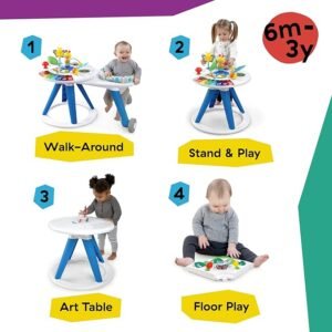 Baby Einstein Around We Grow 4-in-1 Walker, Discovery Activity Center and Table, Age 6 Months and up