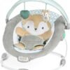 Ingenuity InLighten Baby Bouncer Seat with Light Up-Toy Bar and Bunny Tummy Time Pillow Mat - Kitt, Newborn and up