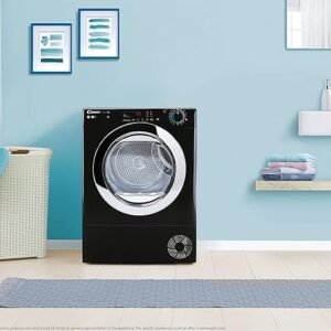 Candy CSOEC10DCGB0 10Kg Freestanding Condenser Tumble Dryer, Sensor Dry, WIFI Connectivity, Black