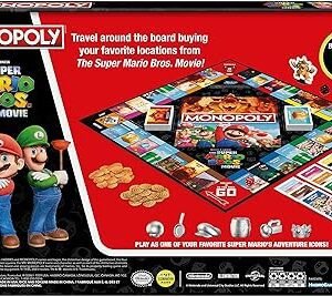 Monopoly The Super Mario Bros. Movie Edition Kids Board Game | Family Games for Super Mario Fans | Includes Bowser Token | Ages 8+ | 2-6 Players