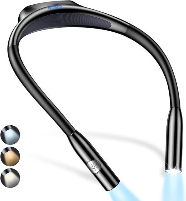 Gritin Neck Reading Light Rechargeable, Book Light Lamp with Memory Function for Reading at Night