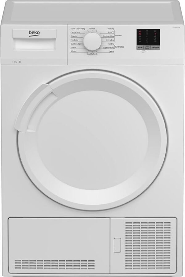 Beko DTLCE80051W Tumble Dryer | 8 kg Capacity Condenser Dryer | White Colour | B Energy Class [Energy Class B]