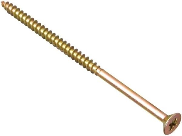 ForgeFix Multi-Purpose Single Thread Screws | 6.0 x 100mm | Zinc Yellow Passivated | Box 100, packaging may vary