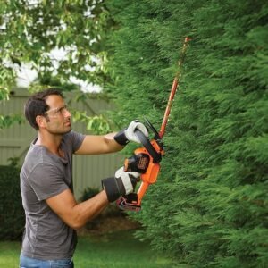 BLACK+DECKER Hedge Trimmer, 18V Lithium Ion Battery, Cordless, Anti-Jam, 45cm, Includes 2.0Ah Battery, GTC18452PC-GB