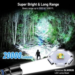 Blukar LED Torch, 20000 Lumens Super Bright Torches Led