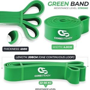 Coresteady Pull Up Bands & Resistance Bands - Rubber Heavy Duty Loop Band for Men & Women - Build Fit Power & Muscle - Training, Fitness Assist Pull Ups & Gym Exercise