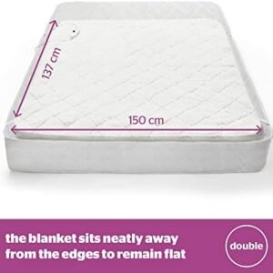 Silentnight Teddy Fleece Electric Blanket Double – Heating Underblanket with 3 Heat Settings, Easy Fit Elasticated Straps and Overheat Protection – Machine Washable - Double (120x135cm)