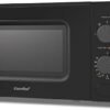 COMFEE' 700W 20L Black Microwave Oven With Compact Design, 5 Cooking Power Levels, Quick Defrost Function, And Kitchen Manual Timer - CM-M202CC(BK)