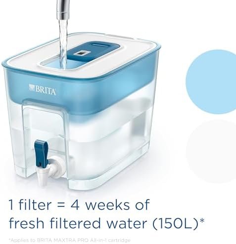 BRITA Flow XXL Water Filter Tank (8.2L) incl. 1x MAXTRA PRO All-in-1 cartridge - fridge-fitting dispenser for families and offices - now in sustainable Smart Box packaging