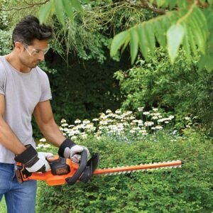 BLACK+DECKER Hedge Trimmer, 18V Lithium Ion Battery, Cordless, Anti-Jam, 45cm, Includes 2.0Ah Battery, GTC18452PC-GB