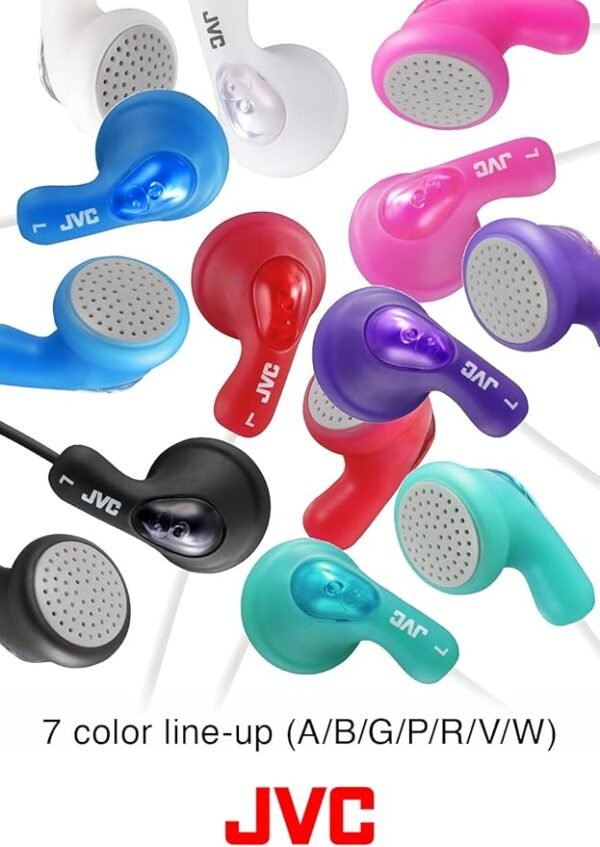 JVC Gumy HA-F14-AN-U In-Ear Earphones - Optimal Comfort with Soft Rubber Body - Powerful Reproduction - Choice of Bright Colours