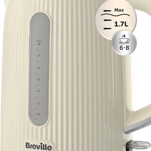 Breville Bold Vanilla Cream Electric Kettle | 1.7L | 3kW Fast Boil | Cream & Silver Chrome [VKT223]