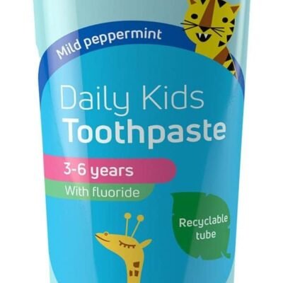 TePe Daily Kids Toothpaste, mild Peppermint, 3-6 Years, Everyday Fluoride Toothpaste for Kids to Prevent Cavities,