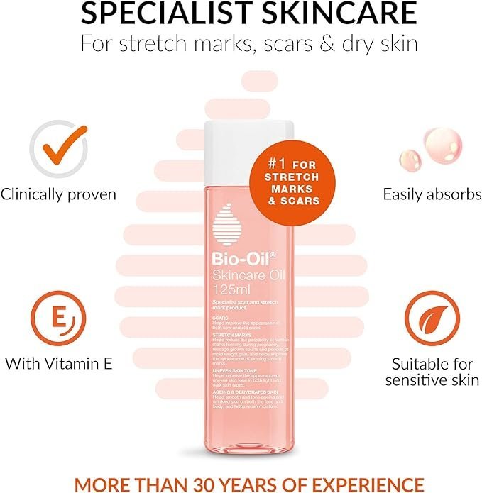 Bio-Oil Skincare Oil Bundle - Improve the Appearance of Scars, Stretch Marks and Skin Tone - 1 x 200ml bottle and 1 x 60ml bottle - Image 3