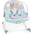 Bright Starts Rosy Rainbow Infant to Toddler Rocker with Vibrations, Baby Seat for Girl or Boy, Newborn +