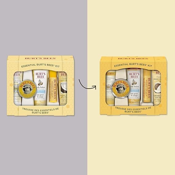 Burt's Bees Essential Gift Set, Lip Balm, Hand Salve, Body Lotion, Foot Cream & Face Cleanser, 5 Travel Size Products - Image 2