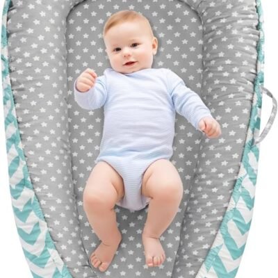 URMYWO Baby Lounger Nest Cover for Newborn (Green-line)