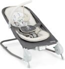 Ingenuity Happy Belly Rock-to-Bounce Seat, Music, Vibration, Detachable Toy Bar, Plush Sloth Toy, for Ages 0-6 Months, Grey - Parker