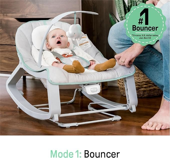 Ingenuity Keep Cozy 3-in-1 Grow with Me Vibrating Baby Bouncer, Seat & Infant to Toddler Rocker, Vibrations & Toy Bar - Image 4