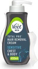 Veet Men Hair Removal Cream, 400ml, Sensitive Skin, Hair Removal Cream For Men, Chest and Body Hair Remover,