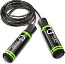 Gritin Skipping Rope, Speed Jump Rope Soft Memory Foam Handle Tangle-free Adjustable Rope&Rapid Ball Bearings Fitness Workouts Fat Burning Exercises Boxing for Adults, Kids - Length Adjuster Included.