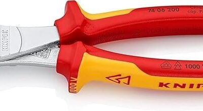 KNIPEX High Leverage Diagonal Cutter, Chrome-, 200 mm, , Chrome Steel, Piano Wire, Precision Cutting, Side Cutters, 74 06 200