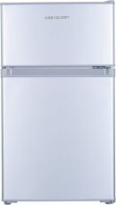 Cookology UCFF87 47cm Freestanding Undercounter Small Fridge Freezer with 2 Doors, 87 Litre, Adjustable Temperature Control, LED Light and a 4 Star Freezer Rating - in Silver [Energy Class F]