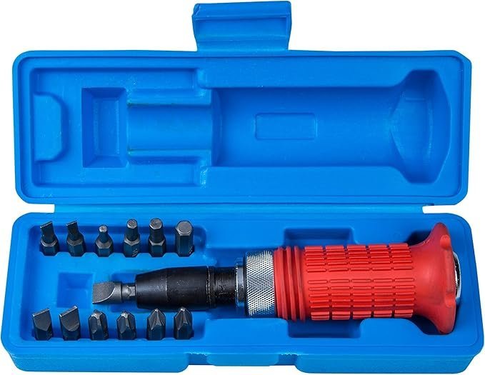 Blue Spot Tools 12064 Impact Driver in Case, Red, Set of 13 Piece
