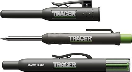 TRACER Deep Hole Construction Pencil with 6x Replacement Lead Pack and accompanying Site Holsters all-in-one Marking Kit