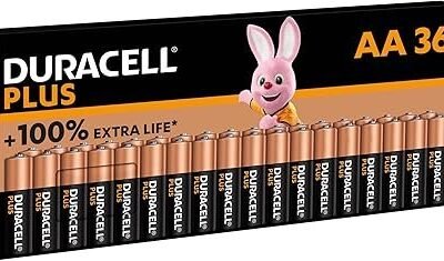 Duracell Plus AA Batteries (36 Pack) - Alkaline 1.5V - Up To 100% Extra Life - Reliability For Everyday Devices - 0% Plastic Packaging - 10 Year Storage - LR6 MN1500