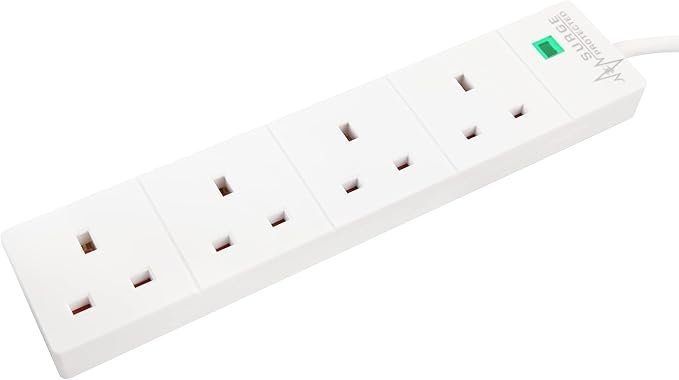 PRO ELEC PL09211 4 Gang Surge Protected Extension Lead White, 8m - Image 2