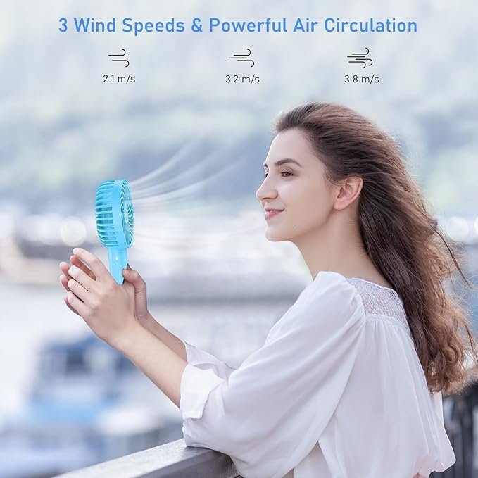 Blukar Mini Handheld Fan, Portable USB Rechargeable Fans - Image 2