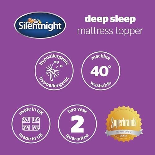 Silentnight Deep Sleep Single Mattress Topper - Best Thick Soft Comfy Toppers For Bed Caravan Campervan Sofa Beds - Machine Washable Hypoallergenic Bed Topper, White - Image 2