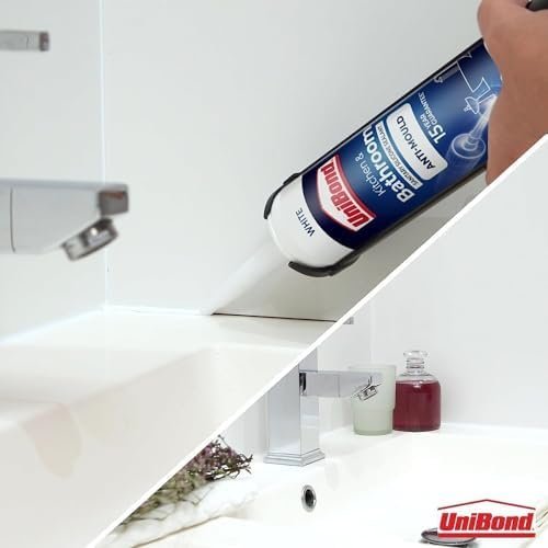 UniBond Anti-Mould White, Waterproof Mould Protection Kitchen & Bathroom Sealant, Long-lasting White Silicone Sealant, Powerful Shower Sealant, 1 x 274g Cartridge - Image 4
