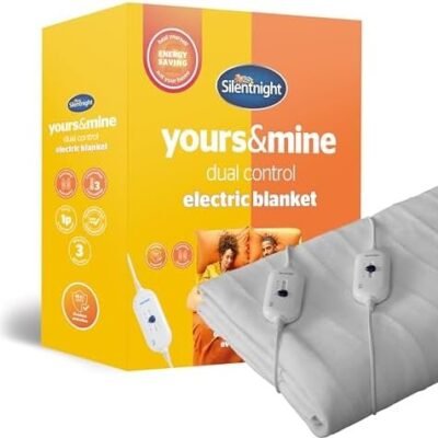 Silentnight Dual Control Electric Blanket Double - Heated Electric Underblanket Bed Warmer Sheet with 3 Heat Settings, Easy Fit Straps, Split Controls and Machine Washable - Double 150x137cm (60"x54")