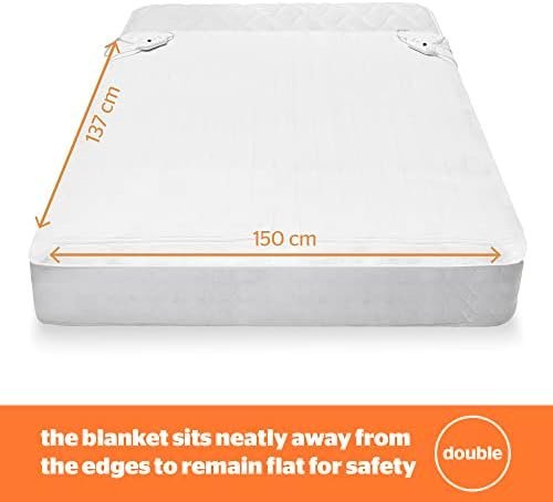 Silentnight Dual Control Electric Blanket Double - Heated Electric Underblanket Bed Warmer Sheet with 3 Heat Settings, Easy Fit Straps, Split Controls and Machine Washable - Double 150x137cm (60"x54") - Image 3