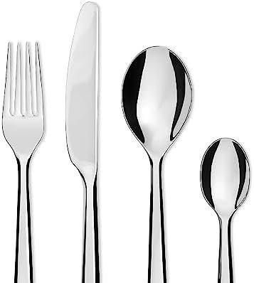 Alessi BG02S24 Amici Cutlery Set 24 Pieces, 18/10 Stainless Steel, Silver