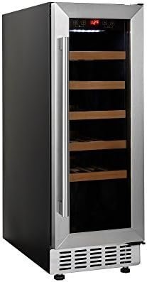 Cookology CWC300SS Freestanding Undercounter Fridge Cabinet 30cm Wine Cooler, 20 Bottle, 60 Litre Capacity, with Digital Temperature Control and Reversible Door - in Stainless Steel