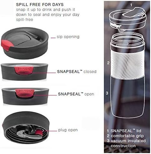 Contigo Byron Snapseal Travel Mug, Stainless Steel Thermal , vacuum flask, leakproof tumbler, coffee mug with BPA free Easy-Clean Lid, 470 ml, Vivacious - Image 4
