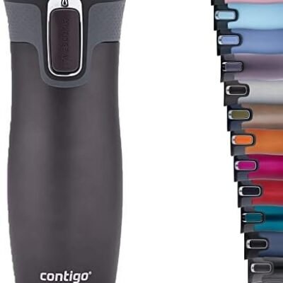 Contigo West Loop Autoseal Travel Mug, Stainless Steel Thermal Mug, Vacuum Flask, Leakproof Tumbler, Coffee Mug with BPA Easy-Clean Lid, 470 ml, Gunmetal
